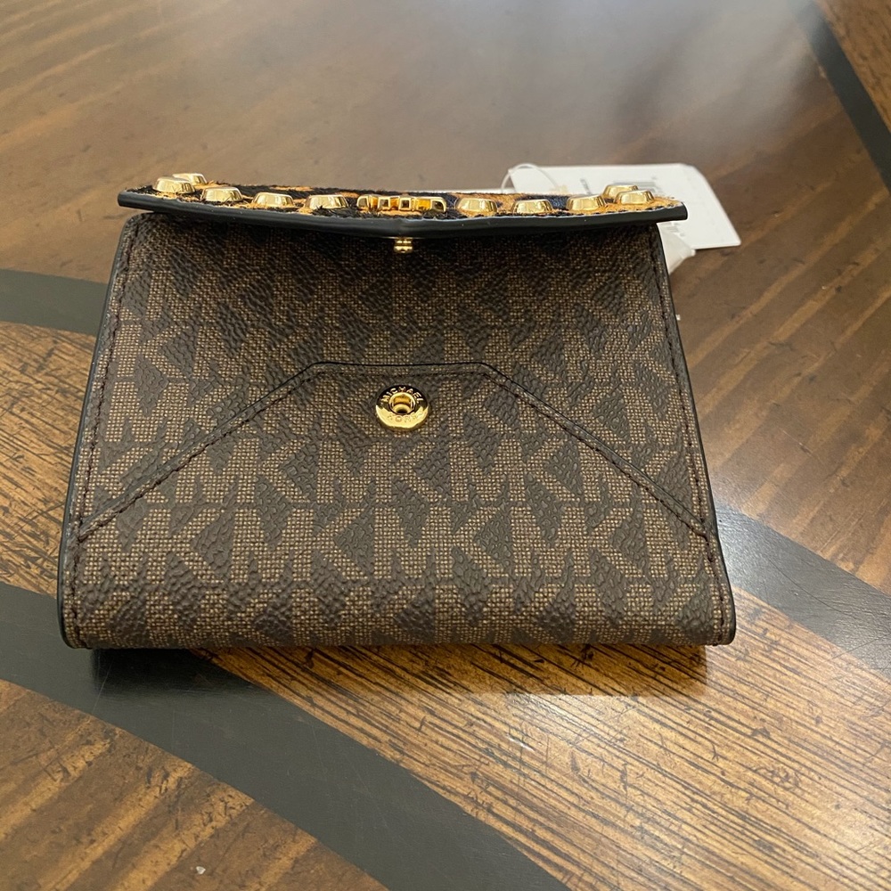 NEW MICHAEL KORS MOTT BROWN MULTI MD SLIM ENV TRIFOLD 20 pieces - Picture 3 of 9